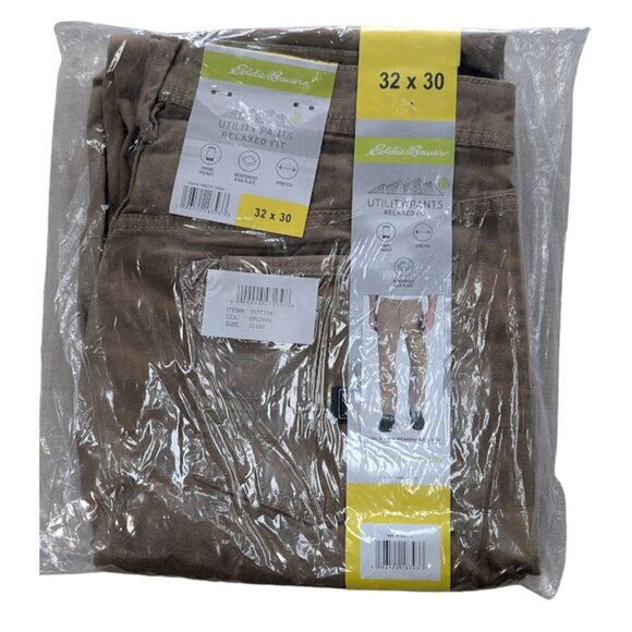 Eddie Bauer Men’s Utility Pants Bundle – 2 Pairs NWT (Brown + Gray), Size 32x30 - Picture 4 of 5